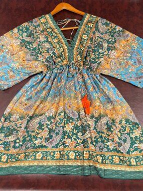 Bigg Bull Bohemian silk-blend mini dress, OSFM
